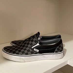 Vans checkered black and gray shoes, men’s size 10